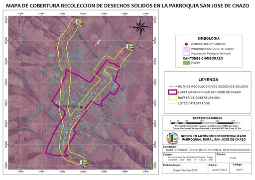 26  MAPA DE RECOLECCION DE BASURA DE LA PARROQUIA SAN JOSE  DE CHAZO